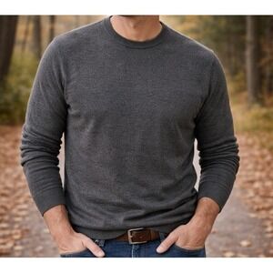 The Commons Mens Sz L‎ Brosnan 100% Merino Wool Crewneck Sweater Green Outdoors